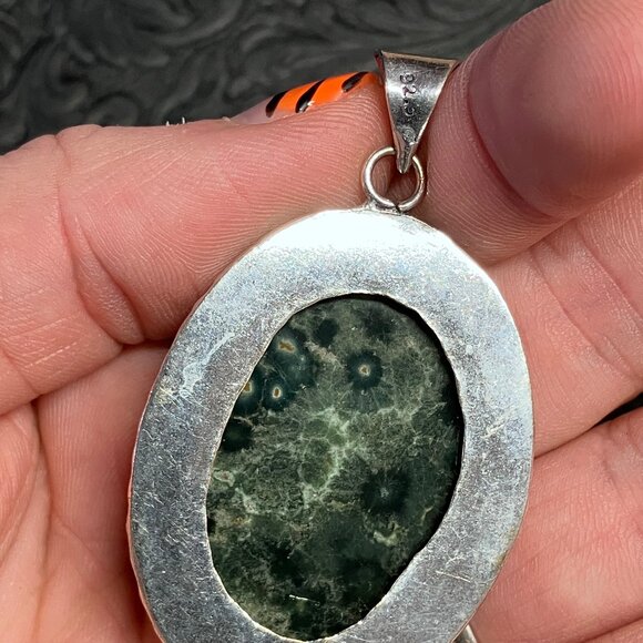 Green Ocean Jasper Pendant Stone Crystal Jewelry - Picture 6 of 6